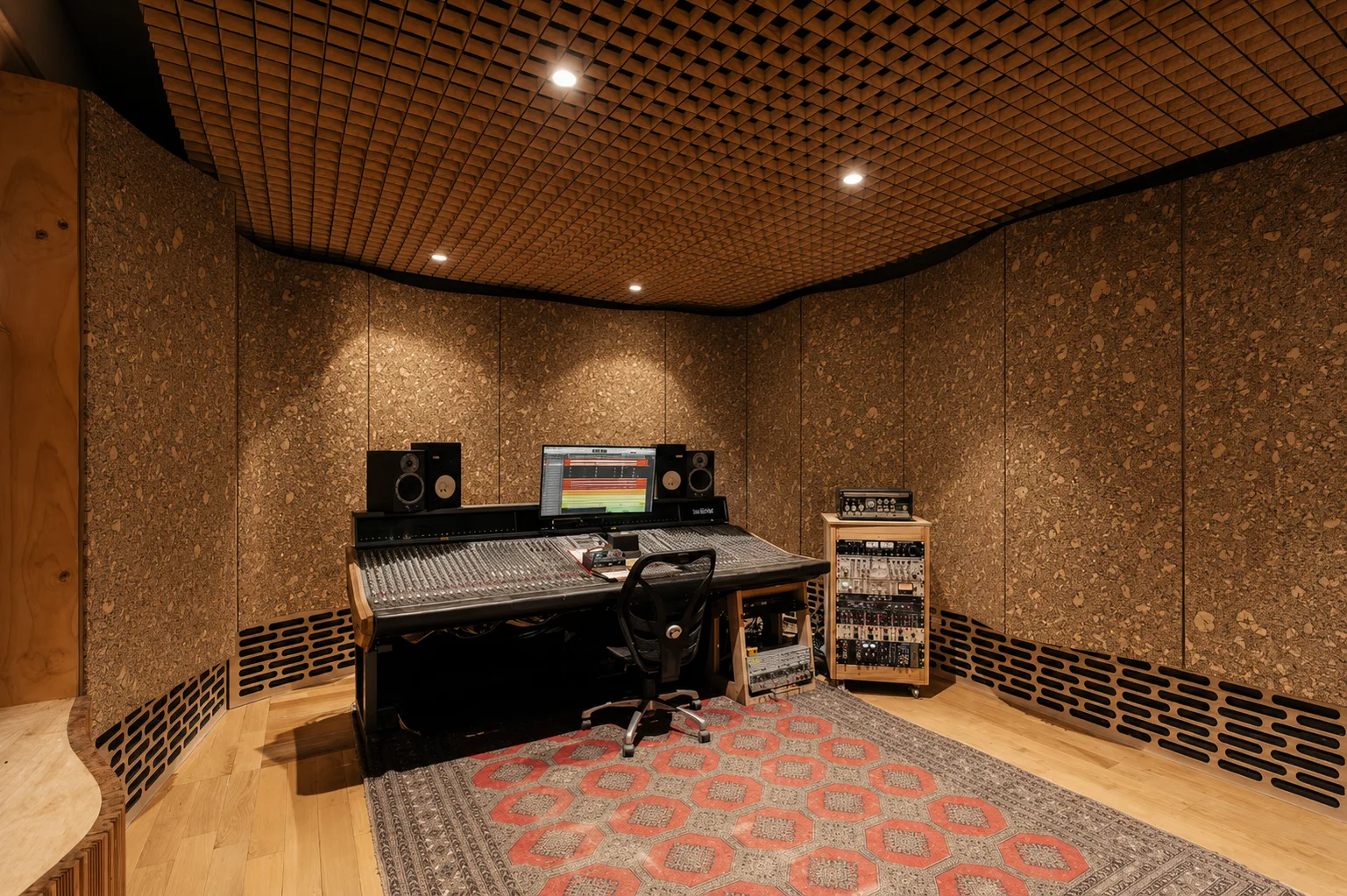 Recording studio concept lined with LeafCore panels